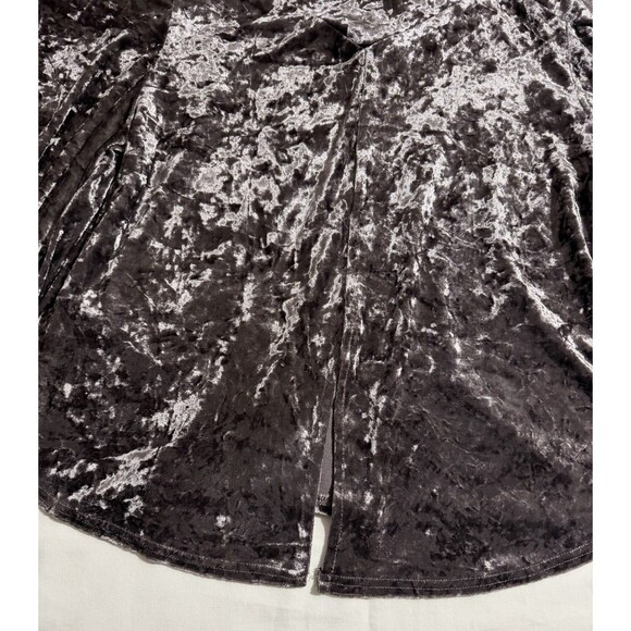 Fate By LFD Crashed Velvet Cold Shoulder Top Metallic Soft Brown Gray M Holidays - Picture 6 of 7